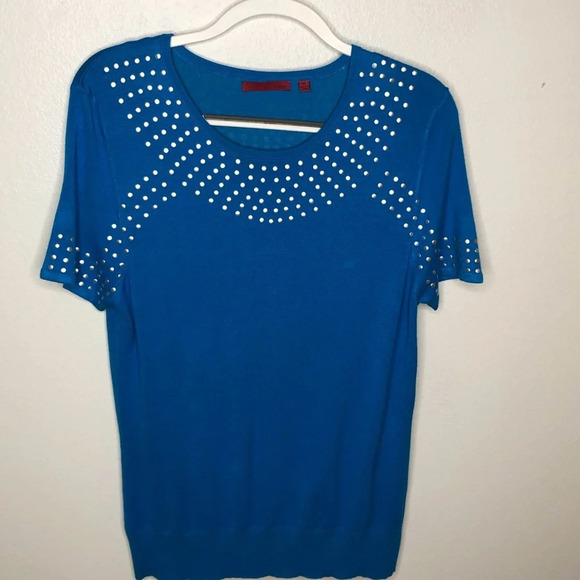 Red Brand short sleeve sweater with stones XL size - Picture 1 of 4